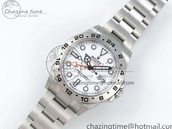 0507 Stylish Explorer II 42mm 226570 Black 904L SS C+F 1:1 Best Edition White Dial on Bracelet VR3285 CHS 1712